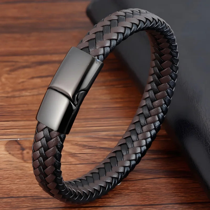 démo bracelet cuir tressé