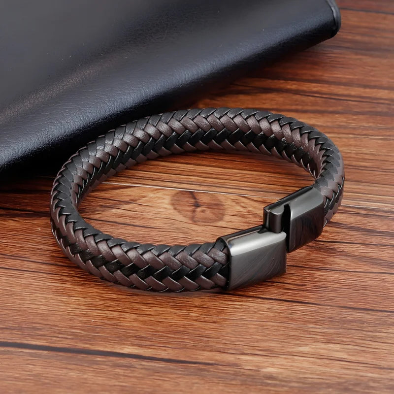 bracelet cuir tressé ouverture