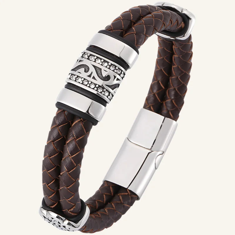 bracelet acier cuir