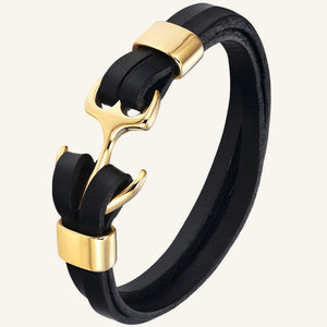 bracelet ancre homme cuir