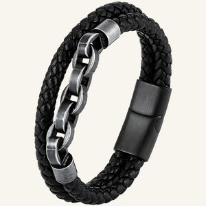 bracelet chaîne cuir