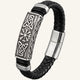 bracelet cuir acier boussole viking