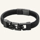 bracelet cuir acier homme noir