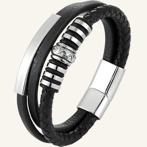 bracelet cuir acier triple