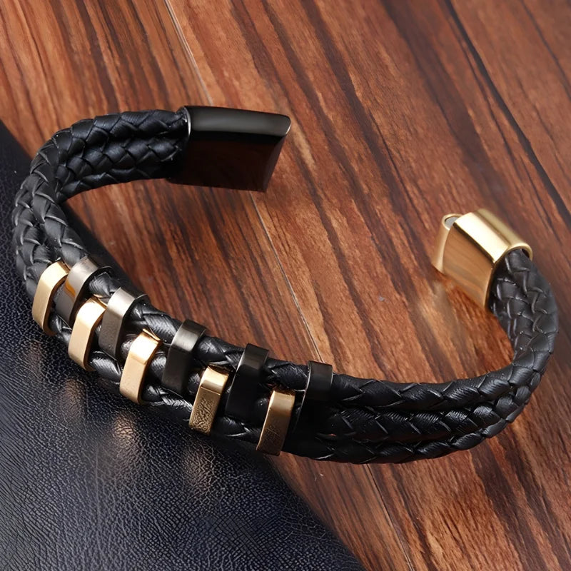bracelet cuir acier