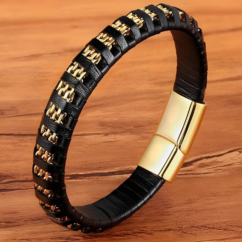 bracelet cuir acier