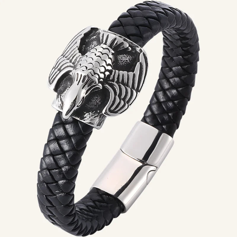bracelet cuir aigle