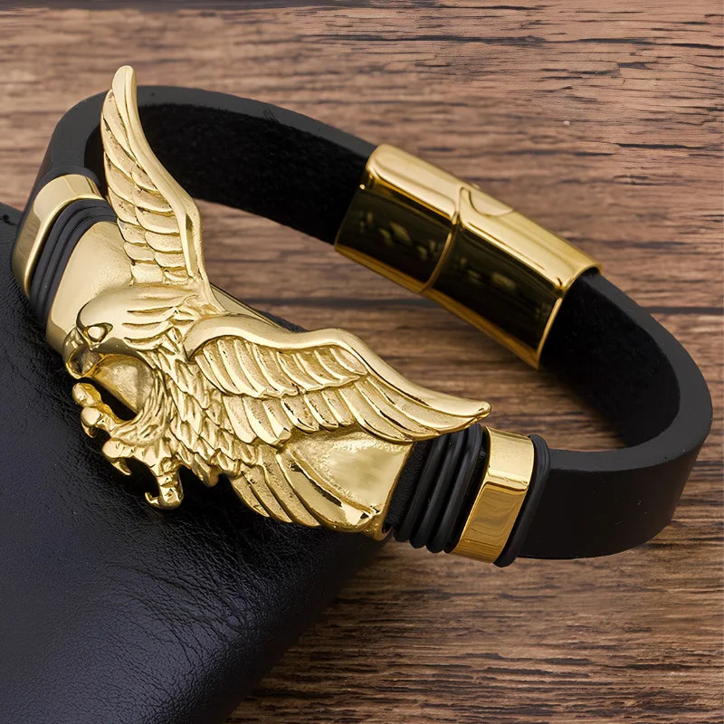 bracelet cuir aigle