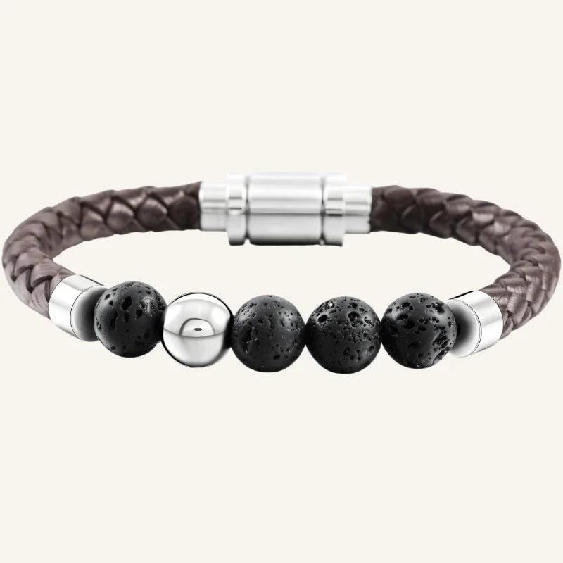 bracelet cuir avec pierre