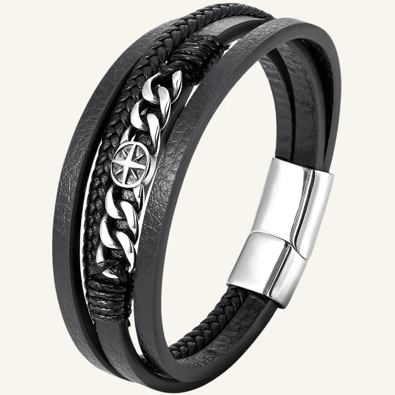 bracelet cuir boussole