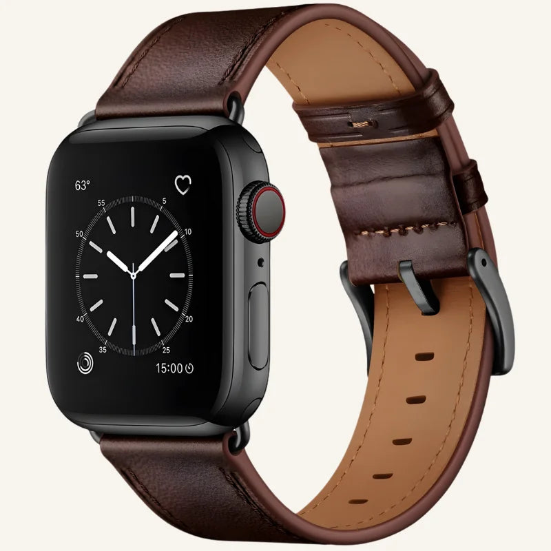 bracelet cuir classique pour Apple Watch marron foncé