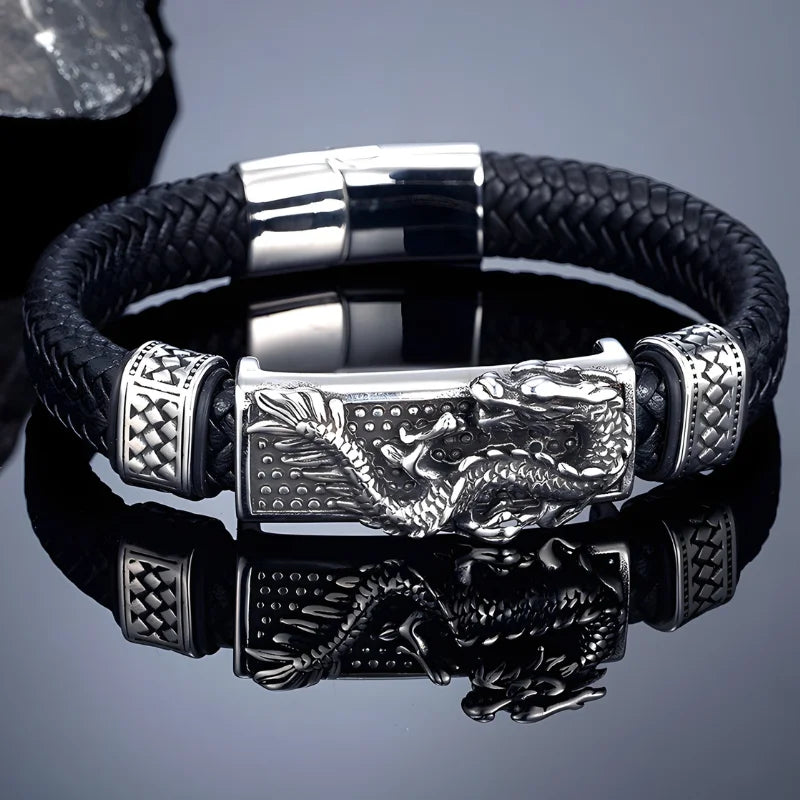 bracelet cuir dragon