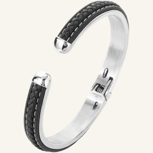 bracelet cuir et acier ajustable