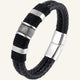 bracelet cuir et acier double