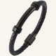 bracelet cuir et acier hexagonal