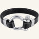 bracelet cuir et acier manille