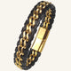 bracelet cuir et acier pour homme doré