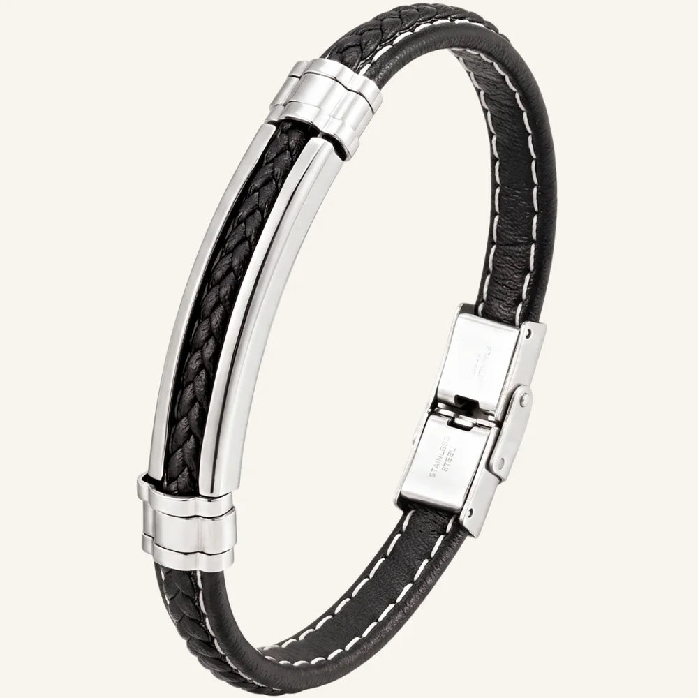bracelet cuir et acier