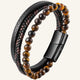 bracelet cuir et pierre homme