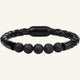 bracelet cuir et pierres de lave