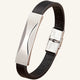 bracelet cuir et plaque acier