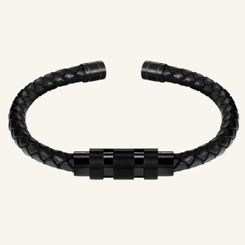 bracelet cuir fin homme noir