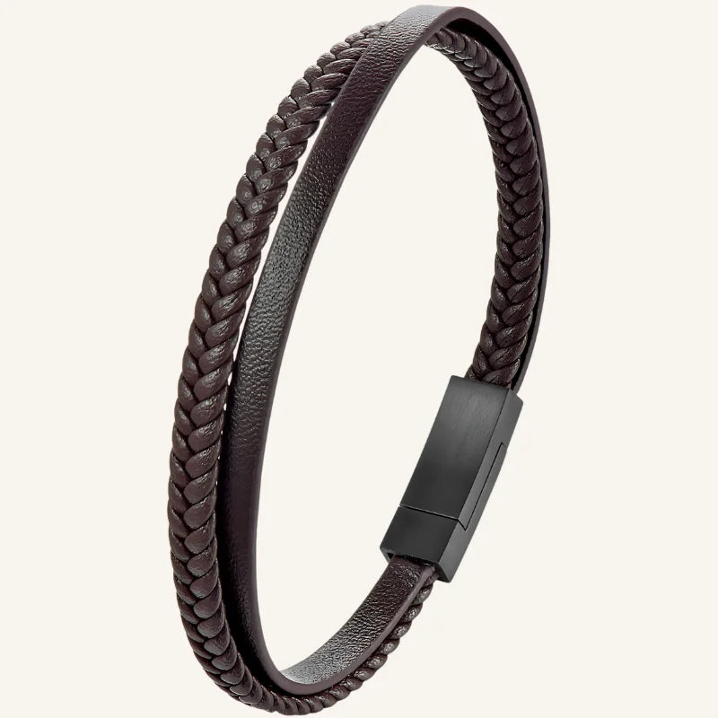 bracelet cuir fin marron