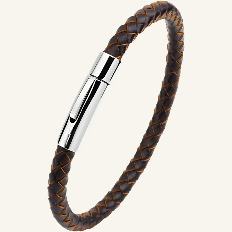 bracelet cuir fin marron