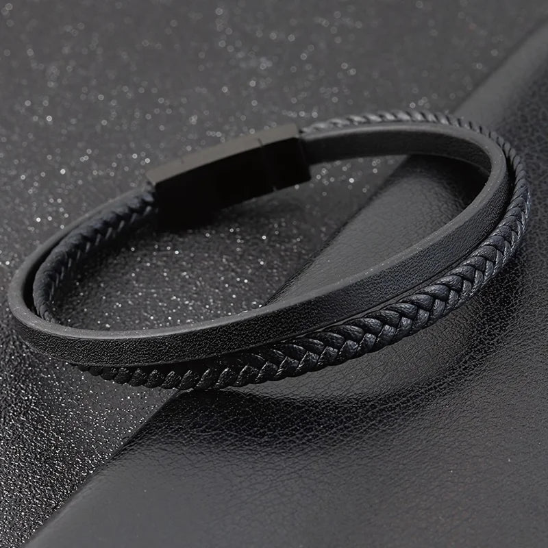 bracelet cuir fin noir