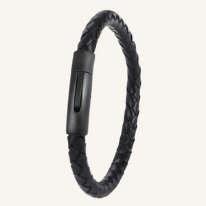 bracelet cuir fin pour homme noir