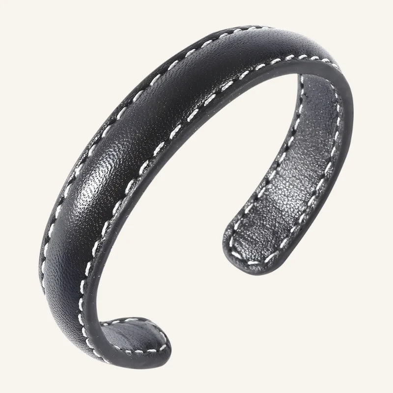 bracelet cuir homme ajustable noir