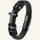 bracelet cuir homme et acier croix