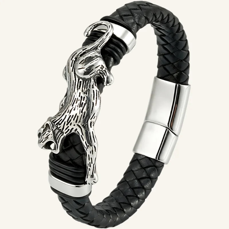 bracelet cuir léopard