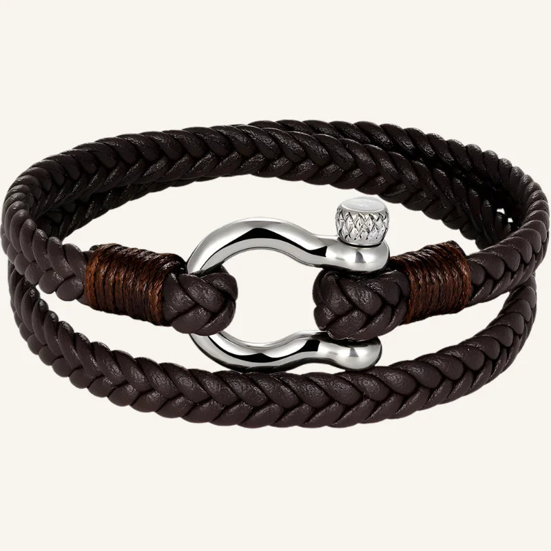 bracelet cuir manille marron