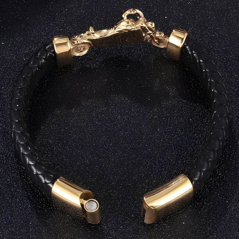bracelet cuir moto ouverture