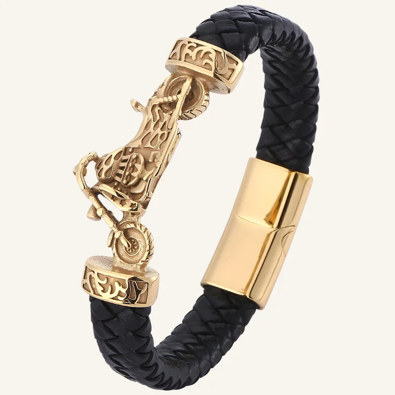 bracelet cuir moto