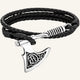 bracelet cuir multitour hache viking