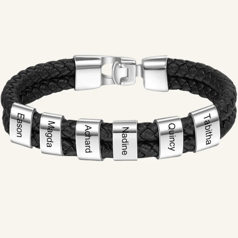 bracelet cuir personnalisé argenté 6