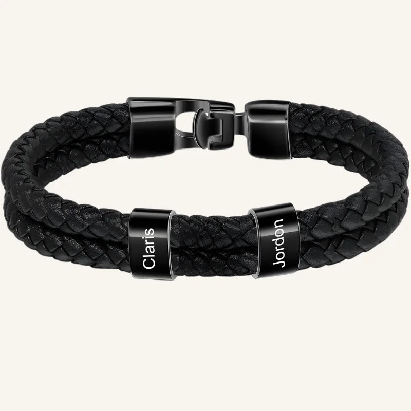 bracelet cuir personnalisé noir 2
