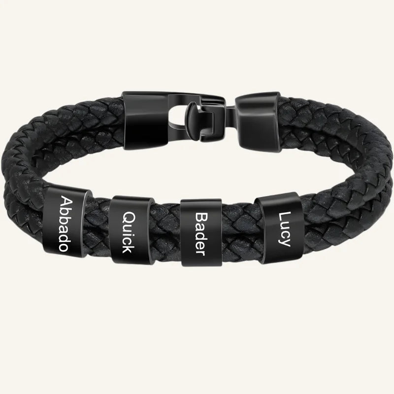 bracelet cuir personnalisé noir 4