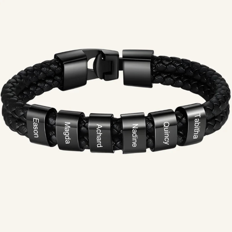 bracelet cuir personnalisé noir 6