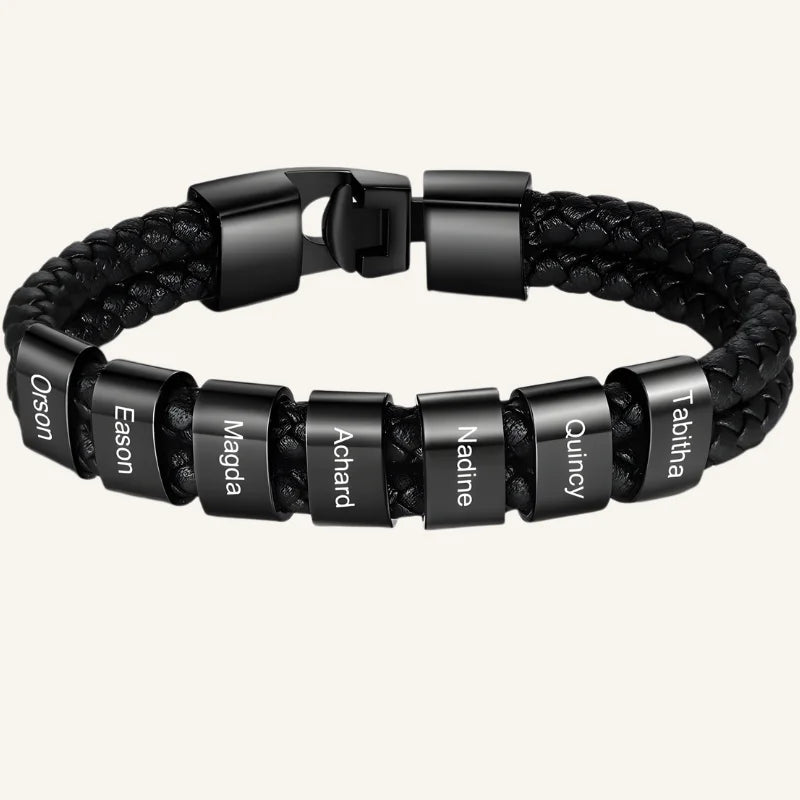 bracelet cuir personnalisé noir 7