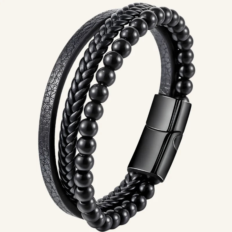 bracelet cuir pierre homme