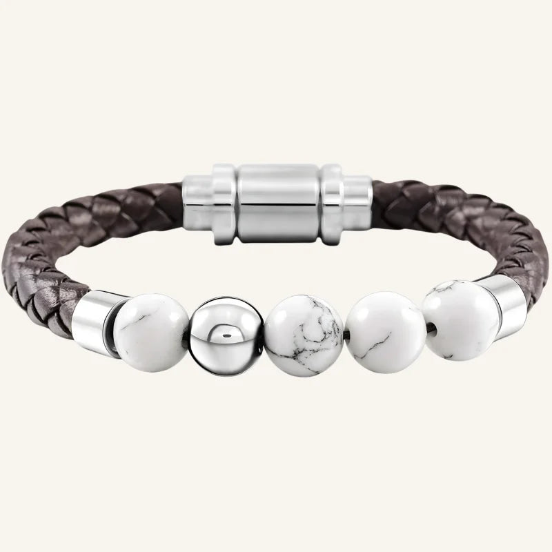 bracelet cuir pierre