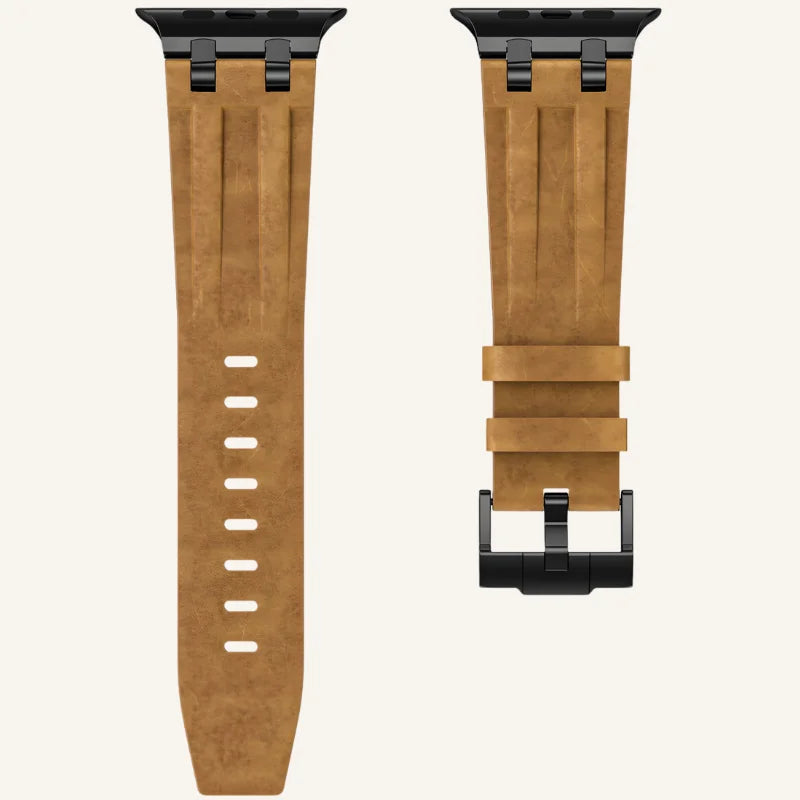 bracelet cuir pleine fleur pour Apple Watch marron clair