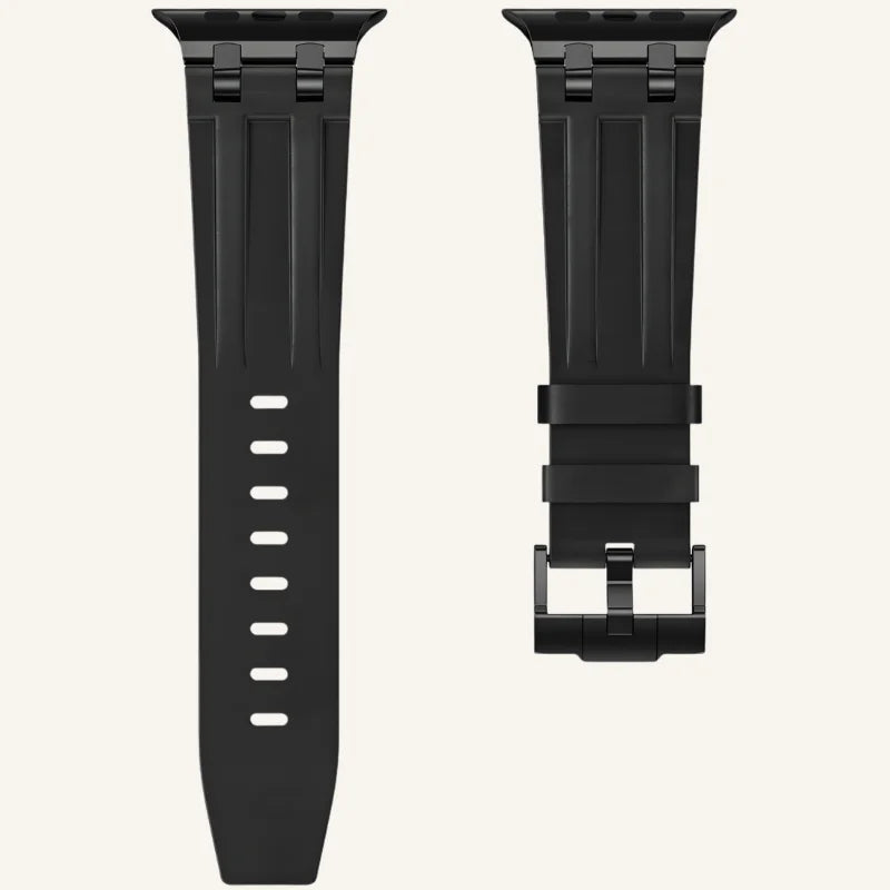 bracelet cuir pleine fleur pour Apple Watch noir