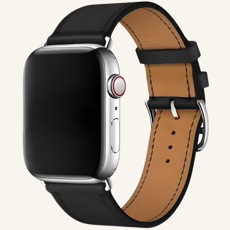 bracelet cuir pour Apple Watch noir