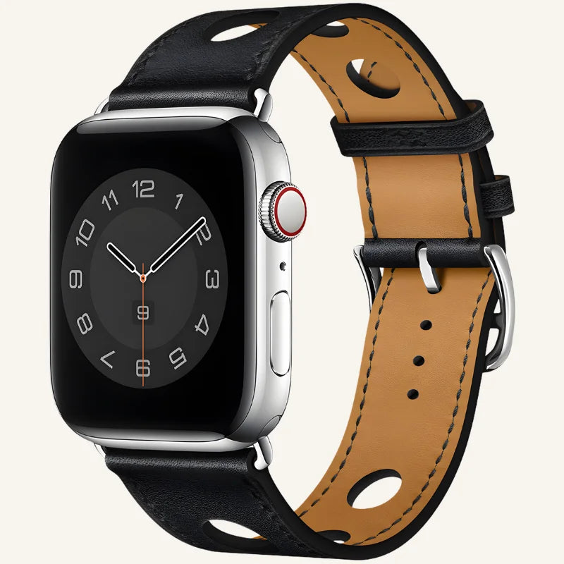 bracelet cuir pour Apple Watch respirant