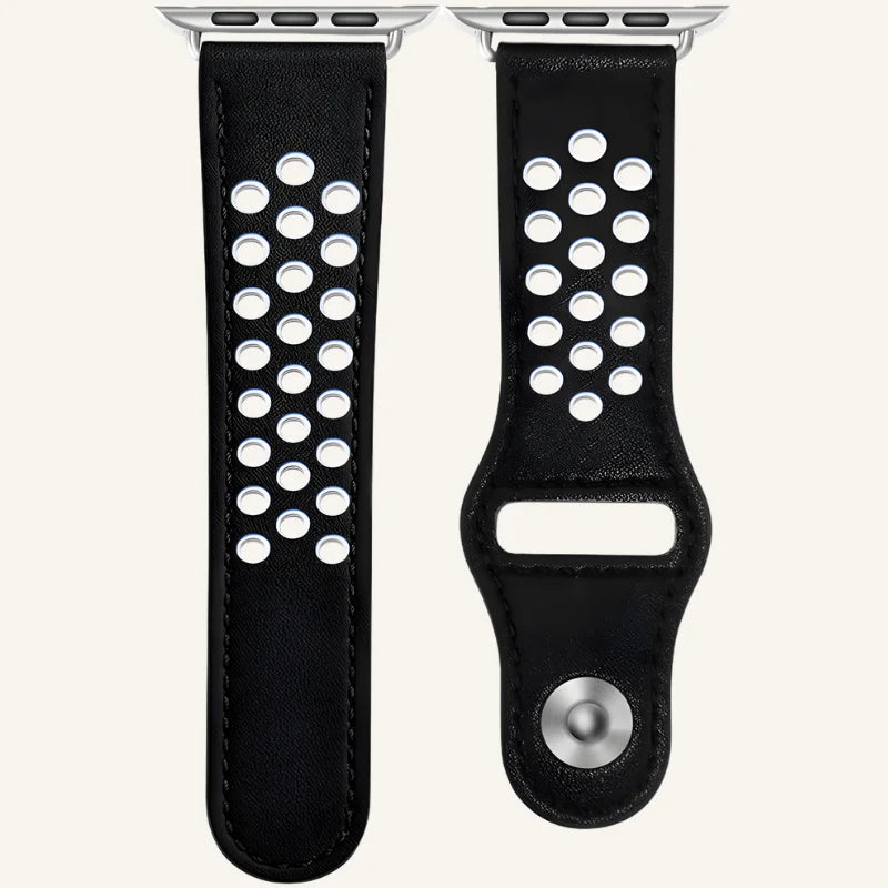 bracelet cuir pour apple watch respirant