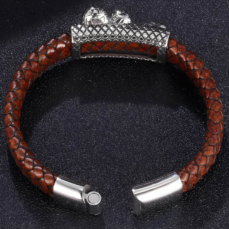 bracelet cuir serpent fermoir